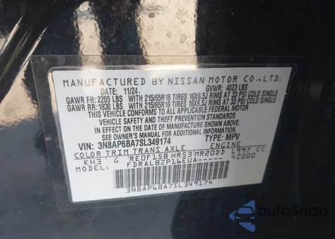 2025 Nissan Kicks S Fwd from USA, damaged, VIN 3N8AP6BA7SL349174